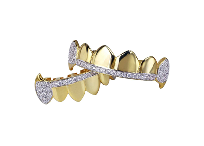 14 KT Gold Plated Hip Hop Top and Bottom Grillz